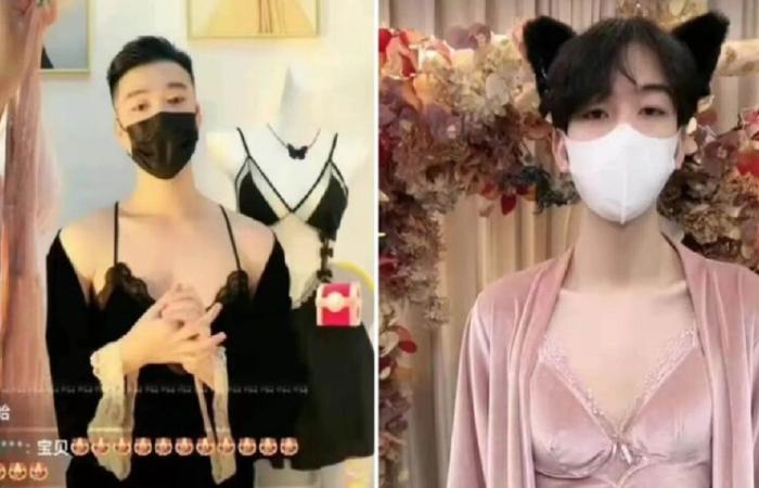 في الصين.. ذكور لعرض ملابس النساء الداخلية