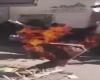 يمنيات يحرقن ملابسهن في مظاهرة للمطالبة بجثمان صالح